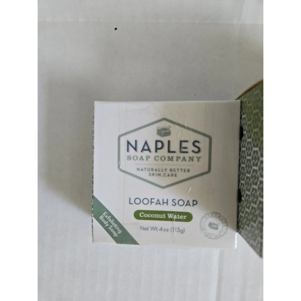 Naples Soap Co Coconut Bars Loffah New In Pkg 3 Bars Natural Exfoliating
